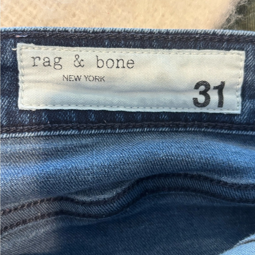 rag & bone Women's Slim Blue Jeans - Picture 4 of 7